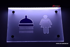 LED Gravur Hinweisschild Dusche Damen mit indirekter LED Beleuchtung