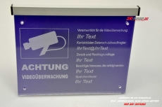 LED illuminating sign - video surveillance engraved