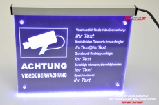 LED illuminating sign - video surveillance engraved