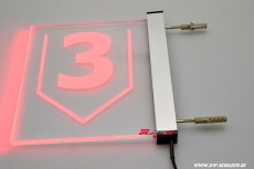 LED engraving Cashier's Sign with number and arrowsymbole with indirect LED lighting