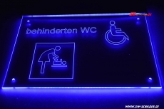 LED Schild behinderten WC Rollstuhlfahrer Piktogramm Wickelraum