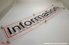 LED graviertes Hinweisschild INFORMATION mit indirekter LED Beleuchtung