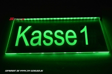 LED sign cash counter 1 engraved with indirect LED lighting