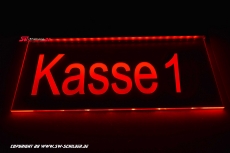 LED sign cash counter 1 engraved with indirect LED lighting