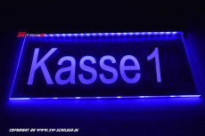 LED sign cash counter 1 engraved with indirect LED lighting