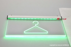 LED indirekt beleuchtetes graviertes Hinweisschild Piktogramm Garderobe Logo