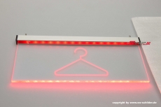 LED indirekt beleuchtetes graviertes Hinweisschild Piktogramm Garderobe Logo
