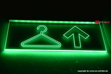 LED indirectly illuminated engraved sign Pictogram Wardrobe Logo +Arrow Up
