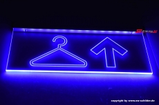 LED indirectly illuminated engraved sign Pictogram Wardrobe Logo +Arrow Up