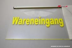 Hinweisschild graviert WARENEINGANG mit indirekter LED Beleuchtung