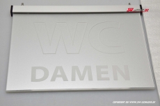 LED Hinweisschild WC Damen mit gravur mit indirekter LED Beleuchtung