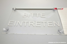 Hinweisschild graviert BITTE EINTRETEN mit indirekter LED Beleuchtung