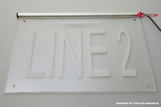 LED Leuchtschild LINE 2 graviert mit indirekter LED Beleuchtung