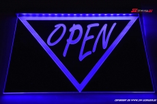 LED Leuchtschild OPEN graviert mit indirekter LED Beleuchtung Modern-Design
