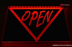 LED Leuchtschild OPEN graviert mit indirekter LED Beleuchtung Modern-Design