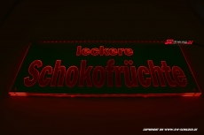 LED Leuchtschild LECKERE SCHOKOFRCHTE graviert mit indirekter LED Beleuchtung