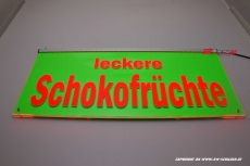 LED Leuchtschild LECKERE SCHOKOFRCHTE graviert mit indirekter LED Beleuchtung