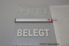 LED Hinweis Signal-Schild FREI / BELEGT graviert mit indirekter LED Beleuchtung