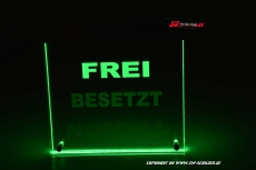 LED Note Signal Sign FREE / Busy / Emergency engraved with indirect LED illumination