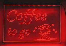 LED illuminating sign - promotional sign Coffee to go