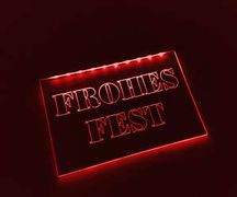 LED Gravur Leuchtschild - Werbeschild FROHES FEST