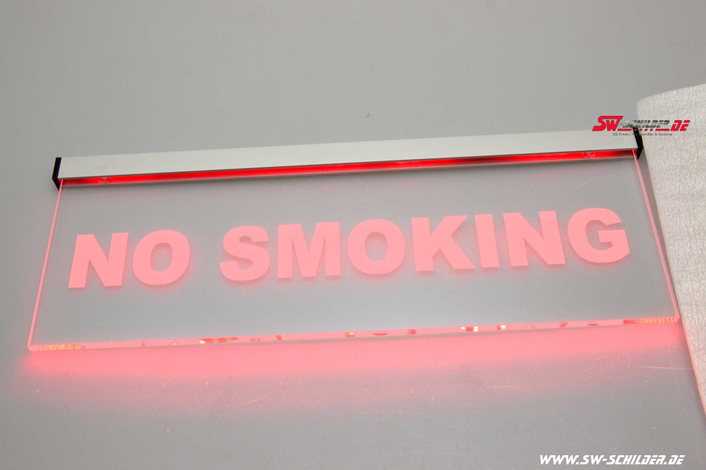 LED engraving illuminated sign No Smoking with indirect LED lighting