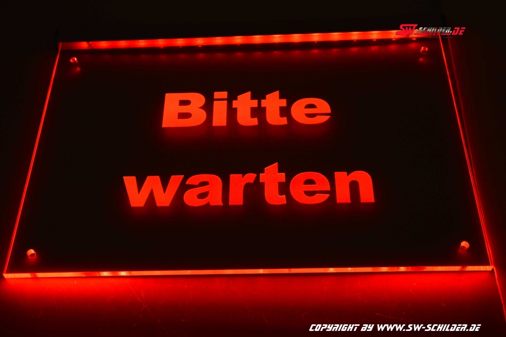 LED Hinweisschild Gravur “Open Info-Schild Signalschild Werbeschild  Leuchtschild