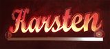 LED Namensschild KARSTEN graviert mit indirekter Beleuchtung