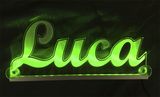 LED Namensschild LUCA graviert mit indirekter Beleuchtung