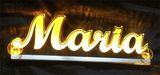 LED Namensschild MARIA graviert mit indirekter Beleuchtung