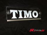LED Namensschild Timo graviert mit indirekter Beleuchtung
