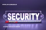 LED Einsatzschild SECURITY graviert indirekter LED Beleuchtung