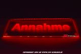 LED Beleuchtetes Schild ANNAHME mit Gravur