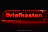 LED Beleuchtetes Schild BRIEFKASTEN mit Gravur