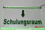 LED lighting sign TRAINING ROOM + foil + arrow down