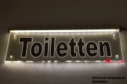 LED Beleuchtetes Schild Toiletten graviertes Hinweisschild