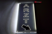 LED engraving illuminated sign Arzt / Doctor arrow foile on both side