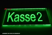 LED sign cash counter 2 engraved with indirect LED lighting