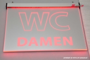 LED Hinweisschild WC Damen mit gravur mit indirekter LED Beleuchtung