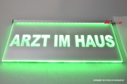LED illuminated sign doctor in house engraved with indirect LED lighting