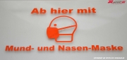 Adhesive letters Logo sticker plotted without background foil From here with mouth and nose mask